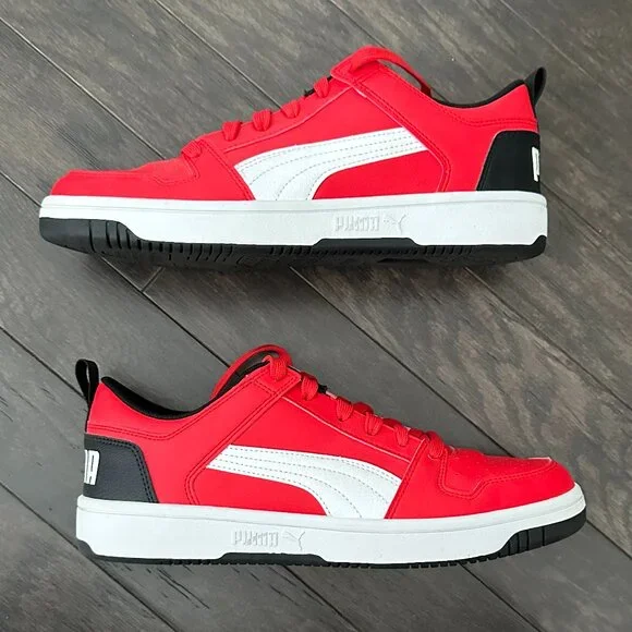Puma Rebound Layup Lo Red, Black & White US Men's 10.5 Sneakers NWOT - Picture 7 of 12